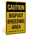 thumbnail image 1 of Caution Bigfoot Breeding Area Sign for Patio, Yard Garage or Man Cave Room Decor, 1 of 8