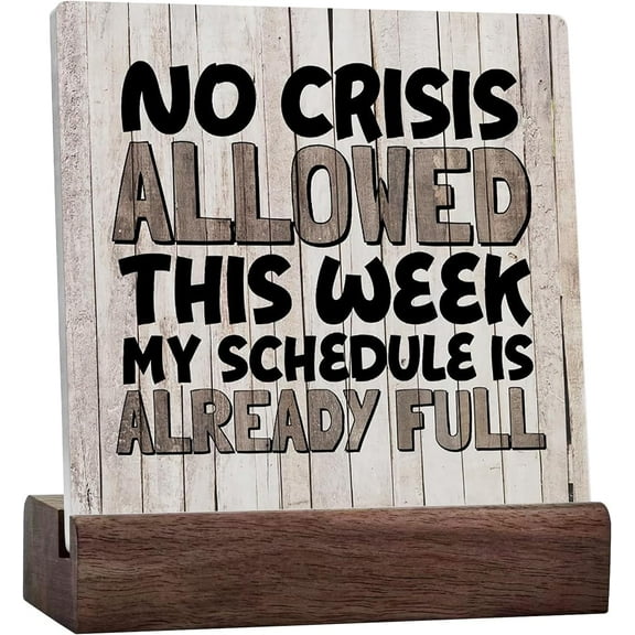 Rustic Ceramic Table Sign Funny Office Supplies Inspirational Farmhouse Home Office Cubicle Shelf Table Desk Decor Decorative Ceramic Tableplaque Desk Accessories For Coworker Boss Hr