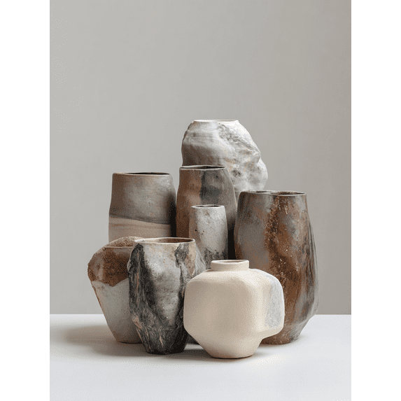 Rustic Ceramic Vase Canvas Print Wall Art for Living Room Bedroom Office Entryway Gallery