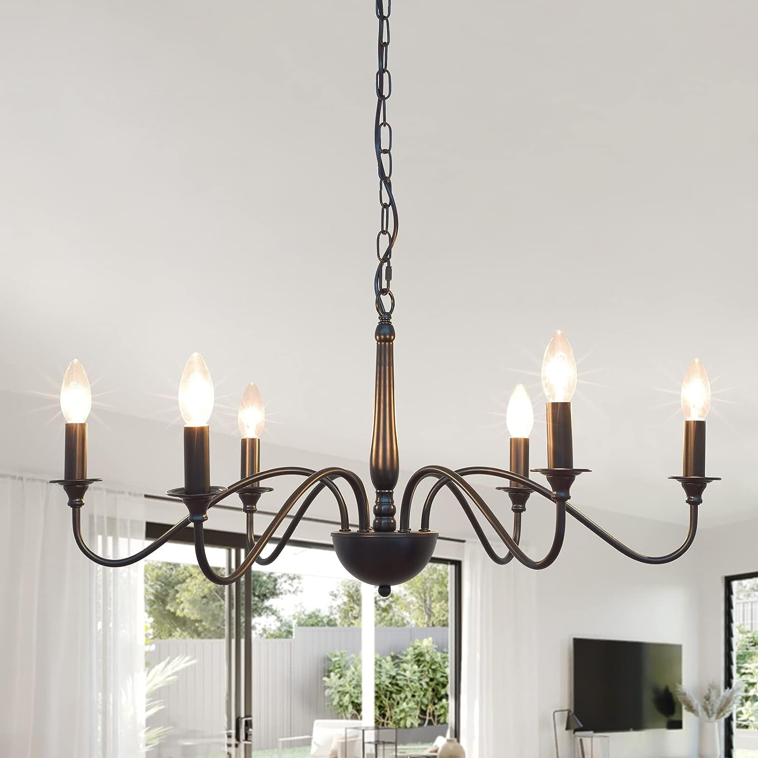 Rustic Chandeliers Farmhouse 6-Light French Country Pendant Lighting ...