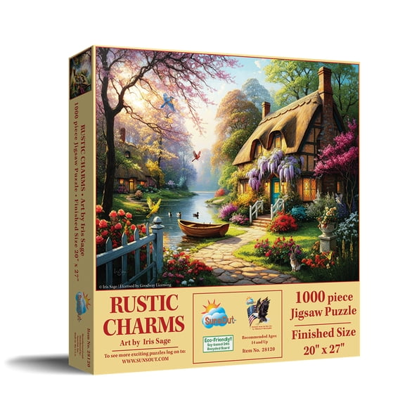 SUNSOUT INC - Rustic Charms - 1000 piece Jigsaw Puzzle for Adults by Artist: Iris Sage - Finished Size 20" x 27" - MPN# 28120