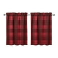 thumbnail image 1 of Rustic Checkered Kitchen Curtains 2 Pack 27.5x36 Inch Tier Panels Semi-Sheer Rod Pocket Short Curtains for Rustic Decor, 1 of 4