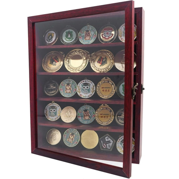 Rustic Cherry Shadow Box Frame Plexiglass Window Door with Removable Shelves 11 x 14