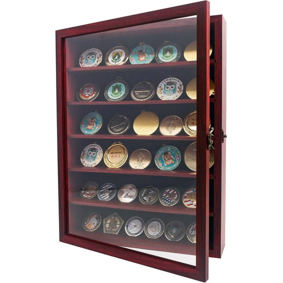 Rustic Cherry Shadow Box Frame Plexiglass Window Door with Removable Shelves 12 x 16