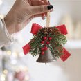 thumbnail image 1 of Rustic Christmas Bell Ornament - Metal Hanging Bell with Pine Needles, Berries, and Bow for Tree & Decor, Christmas Bell Ornaments Rustic Hangable Metal Bell With Pines Needles Berries, 1 of 6