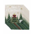 thumbnail image 1 of Rustic Christmas Cloth Napkins Set of 8 Reusable Dinner Napkins, Snowflake Xmas Christmas Tree Cocktail Napkin Washable Table Napkins for Wedding/Holiday Party/Baby Shower 20"x20", 1 of 7