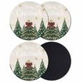 thumbnail image 1 of Rustic Christmas Coasters Set of 4, Absorbent Coasters for Drinks, Snowflake Xmas Christmas Tree Coaster for Desk Coffee Table Protection, Home Decor House Warming Gifts 4", 1 of 8