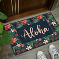 thumbnail image 1 of Rustic Christmas Doormat Aloha Door Mat Colorful Hawaiian Tropical Flower Welcome Mat Indoor Use Non Slip Backing Beach House Island Home Décor Washable Mat Cute Rugs for Kitchen Bathroom 16x24 in, 1 of 5
