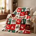 thumbnail image 1 of Rustic Christmas Flannel Throw Blanket,  Plaid Patchwork  Blanket with Deer Antler  Tree, Soft Lightweight Holiday Throw for Couch Sofa Bed, Winter Xmas Home Decor for Living Room-B, 1 of 4