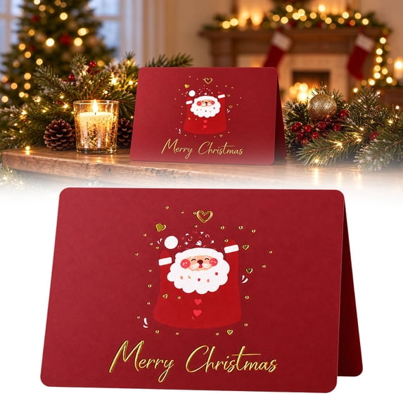 Rustic Christmas Greeting Cards Hot Foil Postcards Card Smooth Writing ...