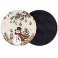 thumbnail image 1 of Rustic Christmas Snowman Coasters Set of 2, Absorbent Coasters for Drinks, Xmas Snowflake Elk Tree Balls Coaster for Desk Coffee Table Protection, Home Decor House Warming Gifts 4", 1 of 8
