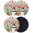 thumbnail image 1 of Rustic Christmas Snowman Coasters Set of 4, Absorbent Coasters for Drinks, Xmas Balls Stocking Tree Gifts Coaster for Desk Coffee Table Protection, Home Decor House Warming Gifts 4", 1 of 8