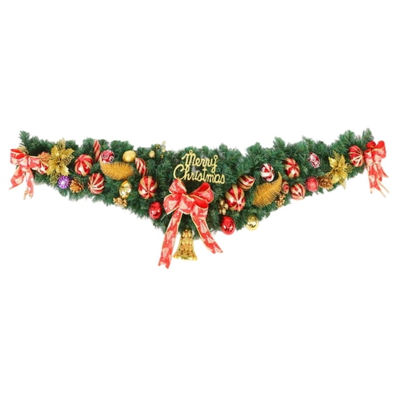 Rustic Christmas Swag with Decor Balls - Wedding Arch Garland for Door Lintel, Ceremony Backdrop, Wall Porch Holiday Decor