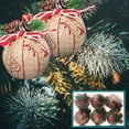 thumbnail image 1 of Rustic Christmas Tree Ornaments, Farmhouse Christma Decoration, Natural Jute Burlap Christmas Ball Xmas Tree Hanging Decor, 1 of 5