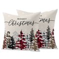 thumbnail image 1 of Rustic Christmas Tree Outdoor Pillow Covers 18"x18" Set of 2, Waterproof Throw Pillow Covers for Patio Furniture, Winter Xmas Tree Snowflake Decorative Cushion Pillowcases for Garden Porch Couch Sofa, 1 of 9