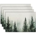 thumbnail image 1 of Rustic Christmas Tree Placemats, Misty Winter Woodland Christmas Xmas Table Mats Washable Placemat for Kitchen Dining Room Winter Holiday Party Decoration 12x18 Inch, 1 of 6
