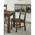 thumbnail image 1 of Rustic Classic Dining Chairs Set of 6 Solid Rubber Wood Dining Furniture Burnished Brown Finish, 1 of 6