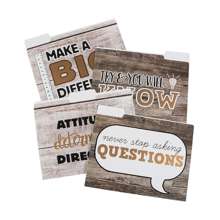 Rustic Classroom File Folders - Stationery - 12 Pieces