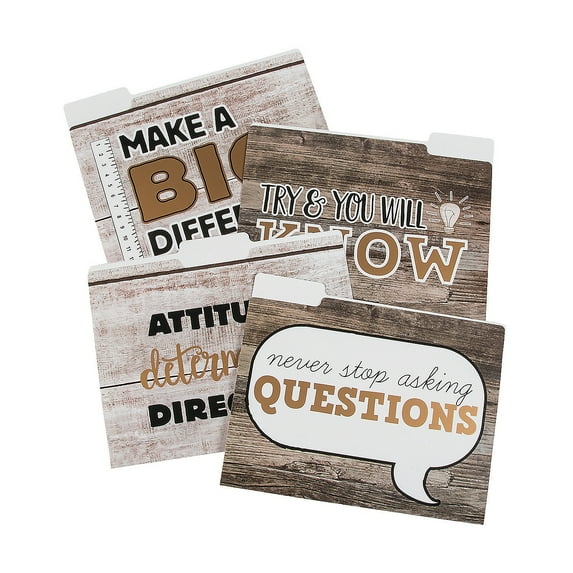 Rustic Classroom File Folders - Stationery - 12 Pieces