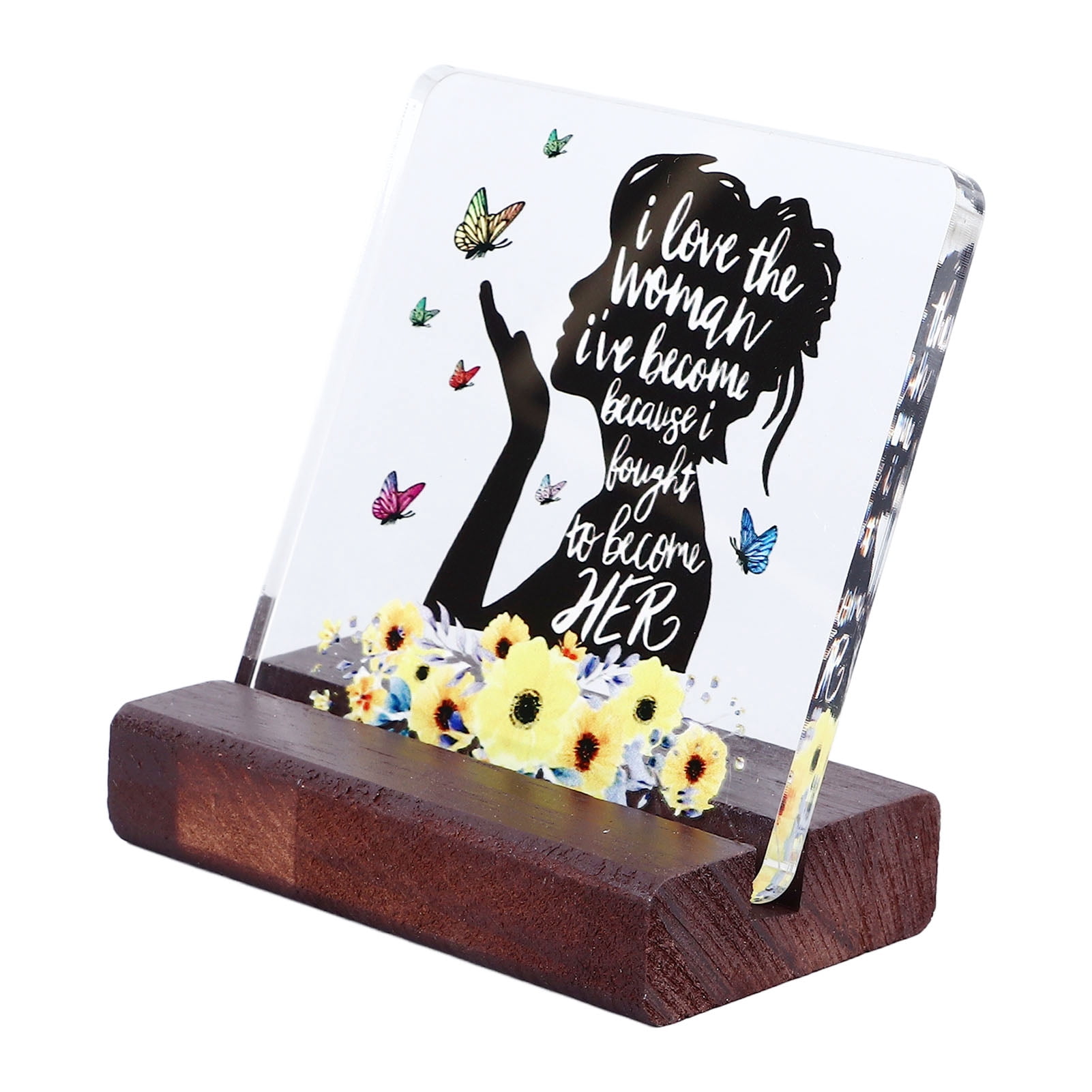 Funny Coffee & Tea Bar Acrylic Desk Sign - Rustic Kitchen Bar Plaque With Wooden Stand, Home Office Shelf Decoration, Inspirational Gift