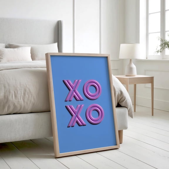 Xoxo Typography Valentines Poster, Unframed Size 12x18