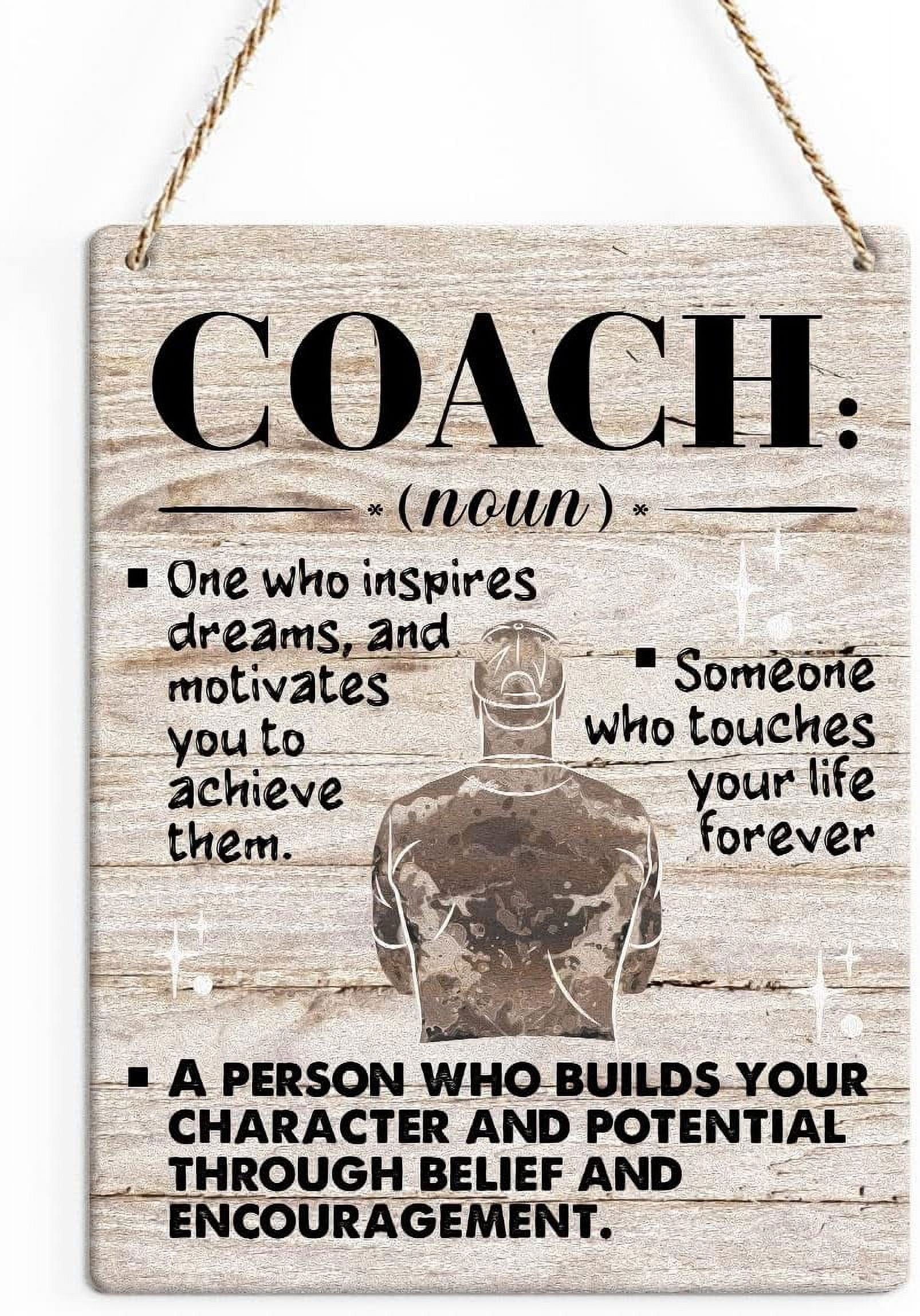 Rustic Coach Definition Wood Decor Sign, Inspirational Quote Coach ...