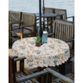 thumbnail image 1 of Rustic Coastal Christmas Outdoor Tablecloth - 54x80 Inch Rectangle Dining Table Cover, Xmas Snowman Shell Starfish Waterproof Outdoor Table Cloth with Umbrella Hole & Zipper for Picnic, 1 of 5