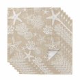 thumbnail image 1 of Rustic Coastal Cloth Napkins, Sea Nautical Summer Beach Starfish Coral Washable and Reusable Dinner Napkins Set of 6, Table Napkin for Kitchen Party Birthday Wedding Hotel Housewarming 20"x20", 1 of 9
