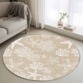 thumbnail image 1 of Rustic Coastal Round Area Rug 3Ft Washable Small Circle Rugs for Kitchen Entryway, Sea Nautical Summer Beach Starfish Coral Non-Slip Carpet Floor Mats Indoor Outdoor Carpet Runner Home Decor, 1 of 8