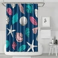 thumbnail image 1 of Rustic Coastal Shower Curtain with Seashells 72x72 Inch, Waterproof Polyester Bath Curtain for Bathroom with Hooks, 1 of 5