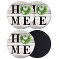 thumbnail image 1 of Rustic Coasters Set of 4, Absorbent Coasters for Drinks, Eucalyptus Leaves Green Wreath Wooden Plaid Home Coaster for Desk Coffee Table Protection, Home Decor House Warming Gifts 4", 1 of 8