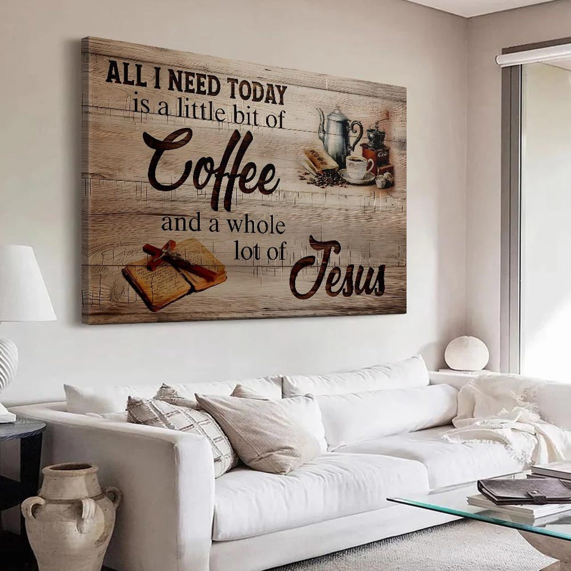Rustic Coffee Bar Art Jesus Quote, Farmhouse Scripture Poster Home ...