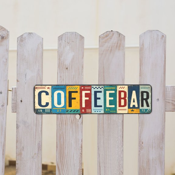 Rustic Coffee Bar Metal Tin Sign For Kitchen Coffee Station Cafe Office Or Home Bar 4x16 Inch