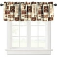 thumbnail image 1 of Rustic Coffee Curtain Valance Vintage Coffee Beans Stripes Farmhouse Curtain Valance Cafe Living Room Kitchen Home Decor 54"x18", 1 of 5