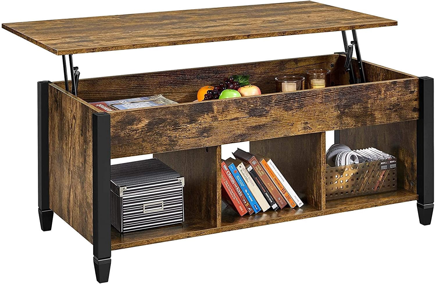 Rustic Coffee Table, Lift Top Coffee Table with Hidden Storage ...