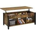 thumbnail image 1 of Rustic Coffee Table, Lift Top Coffee Table with Hidden Storage Compartment & Shelf, Lift Tabletop Pop-Up Center Table for Living Room, 47.5in L, 1 of 21