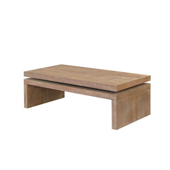Rustic Coffee Table Modern Center Table with Floating Top, 47.6"L x 23.6"W x 16.3"H