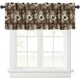 thumbnail image 1 of Rustic Coffee Valance Curtains Farmhouse Vintage Abstract Coffee Cup Cafe Bean Brown Rod Pocket Curtain Valance for Kitchen Bedroom Living Room Decor 1 Panel W54xL18 Inch, 1 of 5