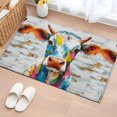 thumbnail image 1 of Rustic Colorful Cow Bathroom Rug Washable 2x3 Entryway Rug Non Slip Modern Oil Abstract Painting Animals Front Door Mat Low Pile Indoor Doormat Throw Floor Carpet for Kitchen Bedroom Entrance, 1 of 8