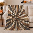 thumbnail image 1 of Rustic Compass Starburst Wood Plank Flannel Blanket, Cozy Farmhouse Sofa Throw for Cabin Lovers, Warm Bedroom Reading Nook Home Decor, Housewarming Birthday Gift, 1 of 9