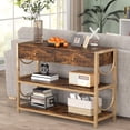 thumbnail image 1 of Rustic Console Table for Entryway, Sofa Table with Shelves and Drawer, Long Behind Couch Table, 1 of 6
