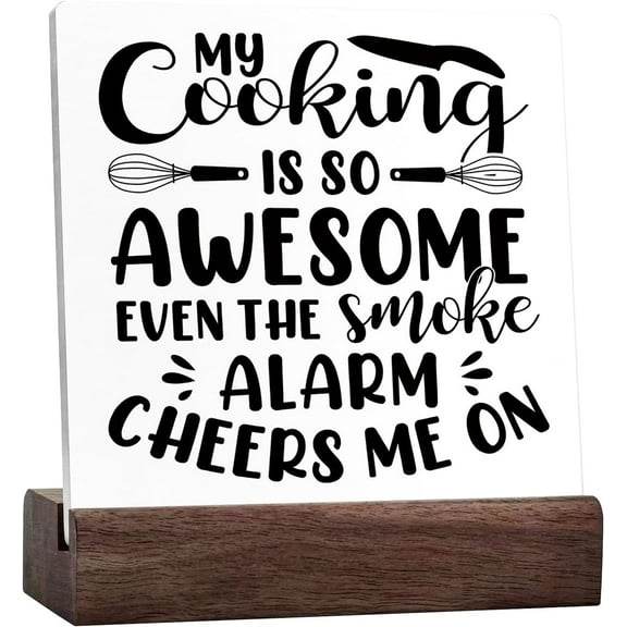 Rustic My Cooking Is So Awesome Kitchen Sign Decor,Funny Kitchen Signs,Farmhouse Kitchen Ceramic Table Sin Decor For Home Kitchen Shelf Counter Desk Table Decor