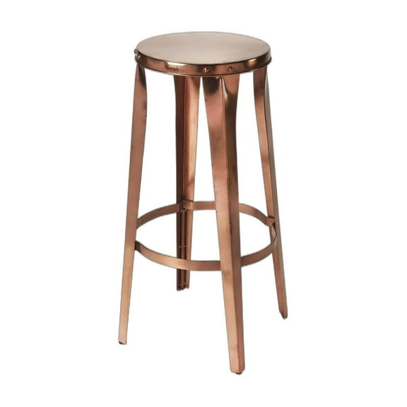 Rustic Copper Backless Bar Stool