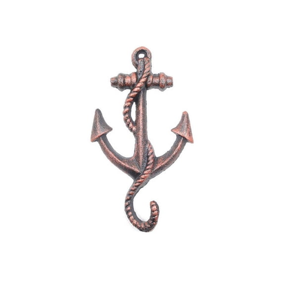 Rustic Copper Cast Iron Anchor Hook 5" - Nautical Wall Hook - Nautical Decor