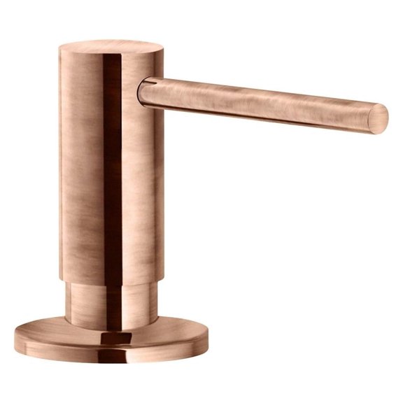 Rustic Copper Soap Dispenser 300ml Plastic Kitchen Accessory, Wall Mounted Hand Wash Station, 50mm Rosette, 35mm Mounting Hole, 322mm Height, 65mm Spout, Easy Top Fill Design for Bathroom Vanity