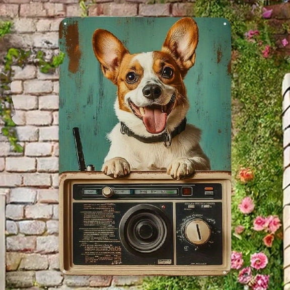 Rustic Corgi Dog Vintage Metal Tin Sign, 8.0x12.0 Inch, Retro Wall Art For Home, Restaurant, Bar, Cafe, Garage Decor, Fun Iron Foil Carved Artwork