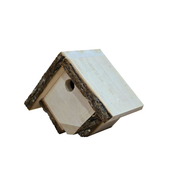 Rustic Cottage Style Bark Edge Birdhouse, Small