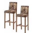 thumbnail image 1 of Rustic Country Bar Stool Covers Set of 2, Western Stars Brown Texture Wooden Print Stretch Washable Bar Chair Covers with Backs, Removable Pub Counter Height Chair Cover for Kitchen Dining Room Cafe, 1 of 7