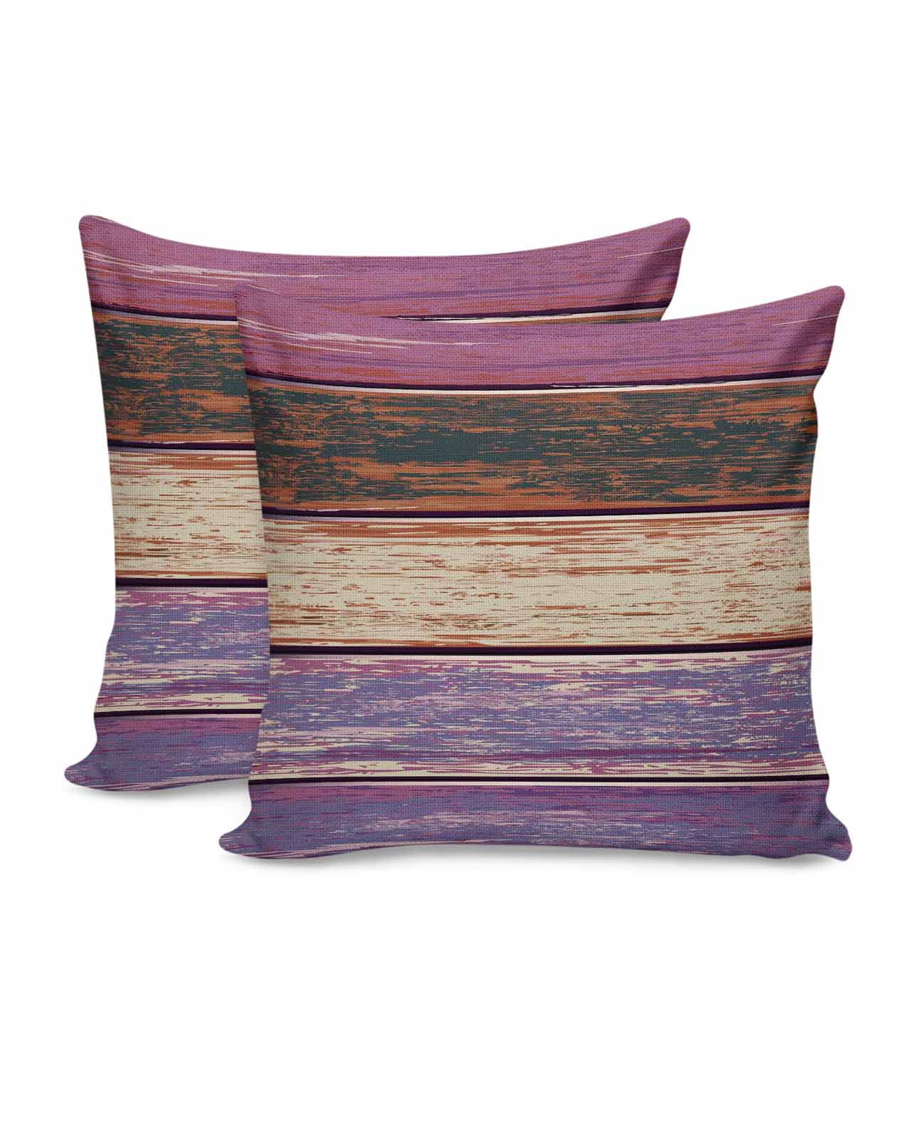 Rustic Country Barn 16x16 Pillow Covers Set of 2, Farmhouse Western Wood Decorations Outdoor