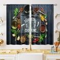 thumbnail image 1 of Rustic Country Farmhouse Kitchen Curtains,NaturalOrganic Asian Spices Dark Stone Decor Spring Summer Kitchen Rod Pocket Window Treatment for Dining Room 42x84in,2 Panel Set, 1 of 6